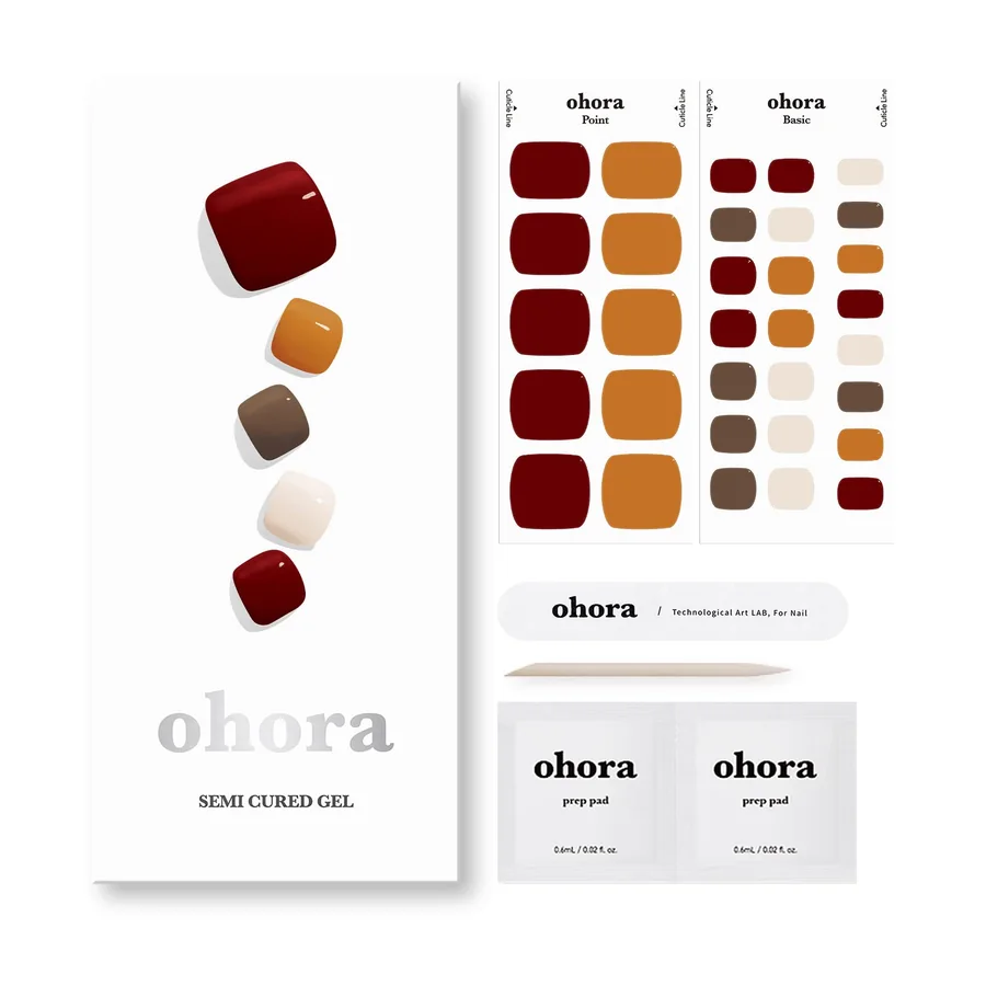Ohora P Maple Semi-Cured Gel Pedicure