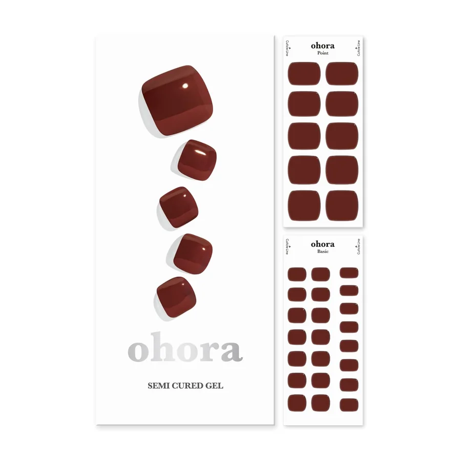 Ohora P Chilly Red Semi-Cured Gel Pedicure