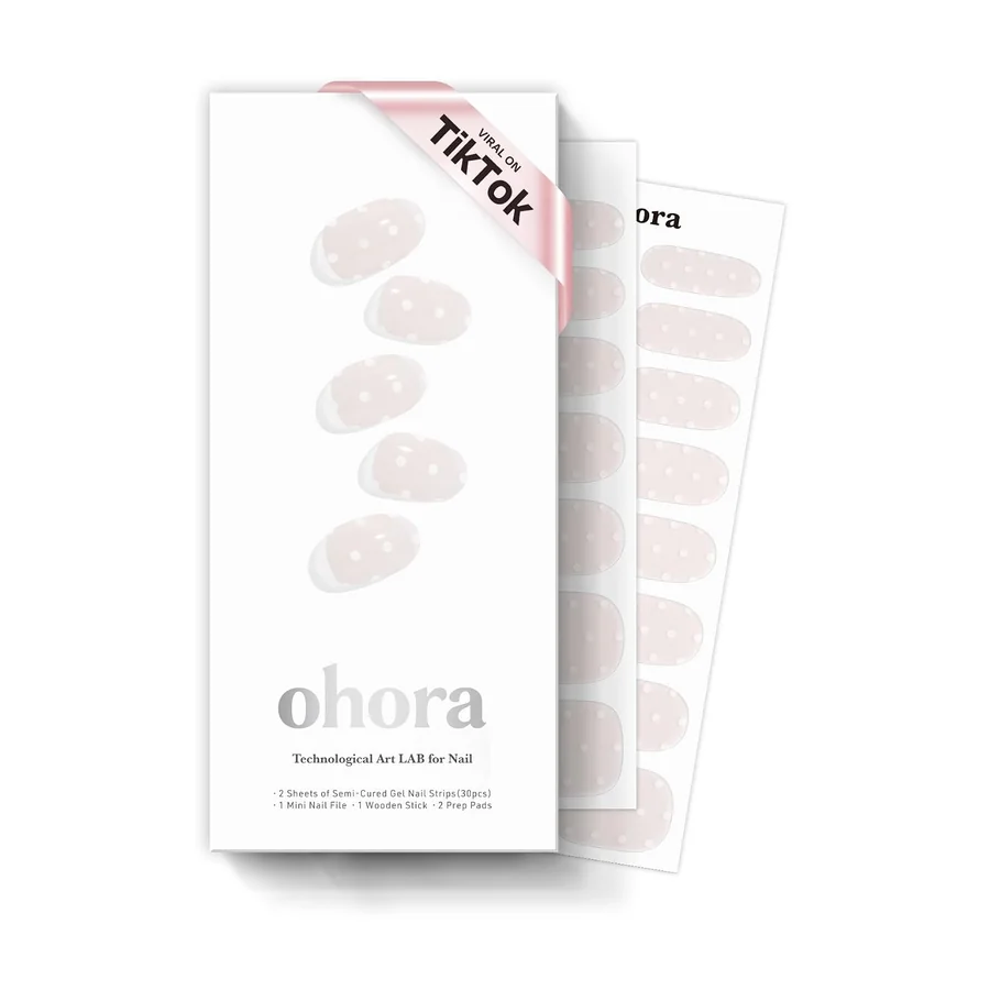 Ohora N Polka Blanc Semi-Cured Gel Manicure