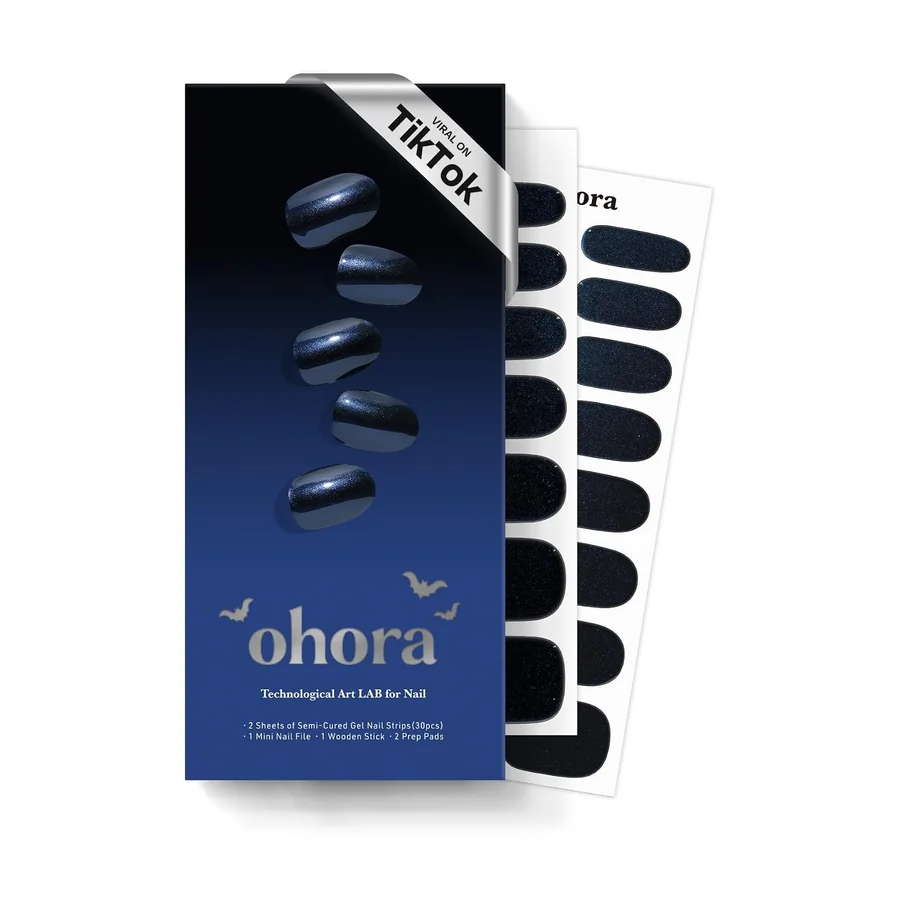 Ohora N Navy Chrome Semi-Cured Gel Manicure