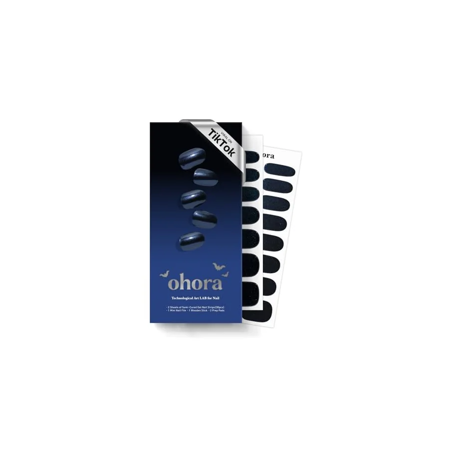 Additional view of Ohora N Navy Chrome Semi-Cured Gel Manicure