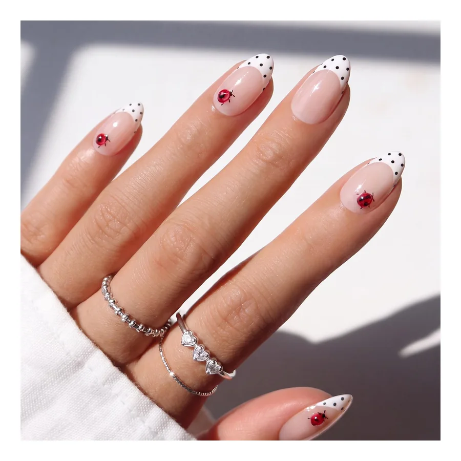 Ohora Polka Lady Gel Press-On Nails — Medium Oval