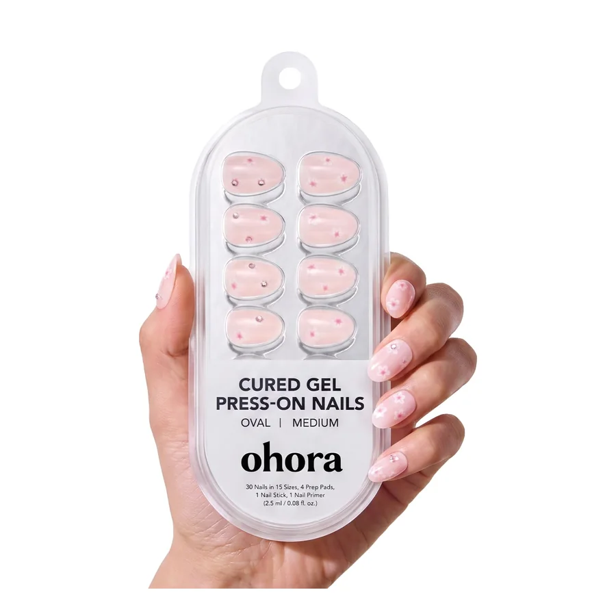 Ohora Cherry Blossom Gel Press-On Nails — Medium Oval