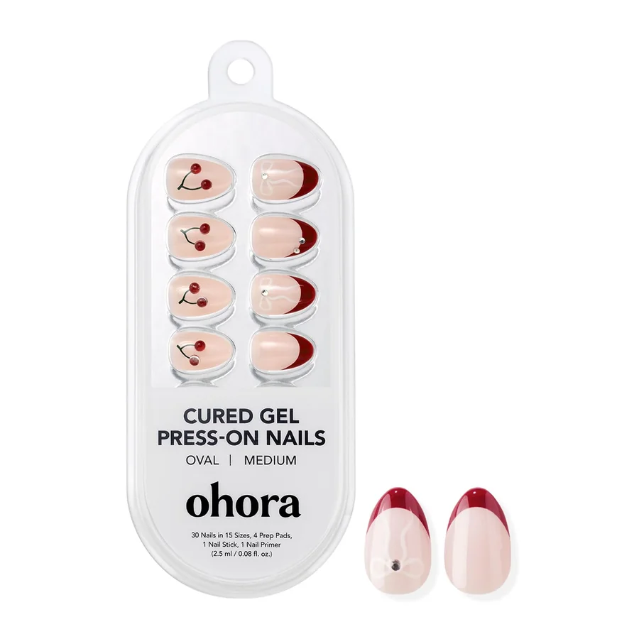 Ohora Cherry Pop Gel Press-On Nails — Medium Oval