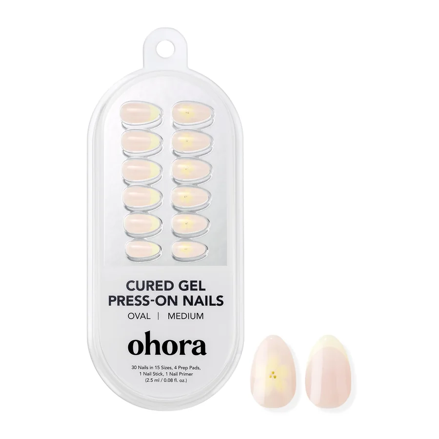 Ohora NP Vanilla Hibiscus Gel Press-On Nails — Medium Oval