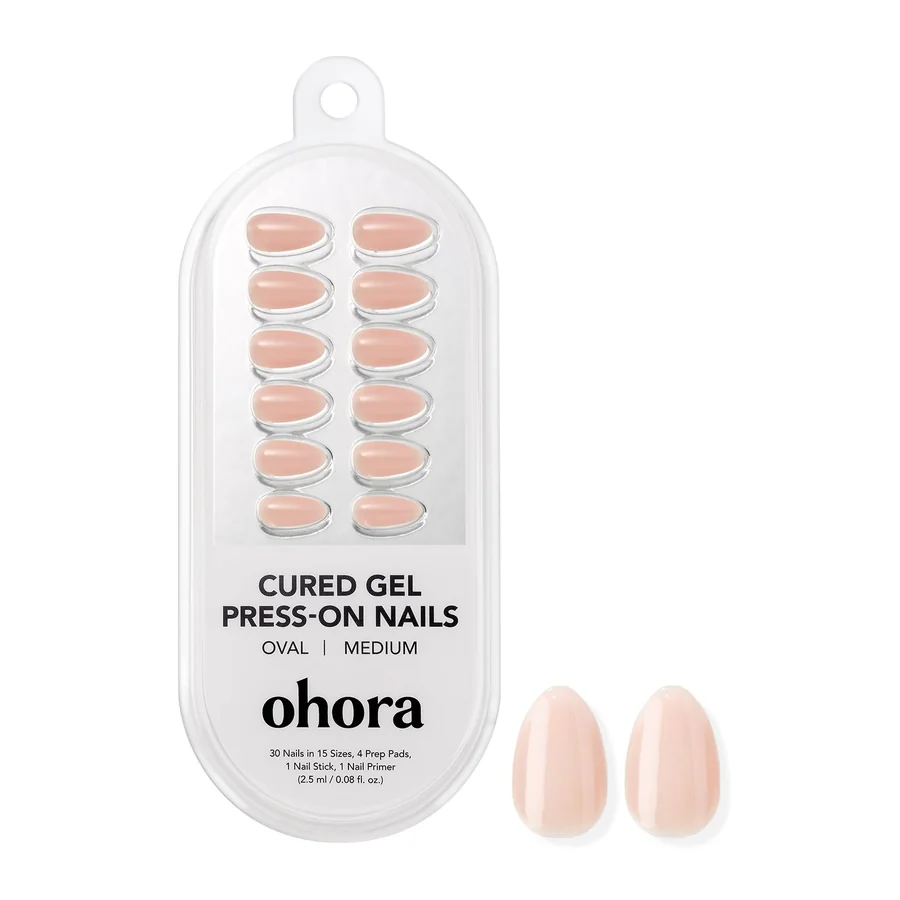 Ohora NP Blush Beige Gel Press-On Nails — Medium Oval