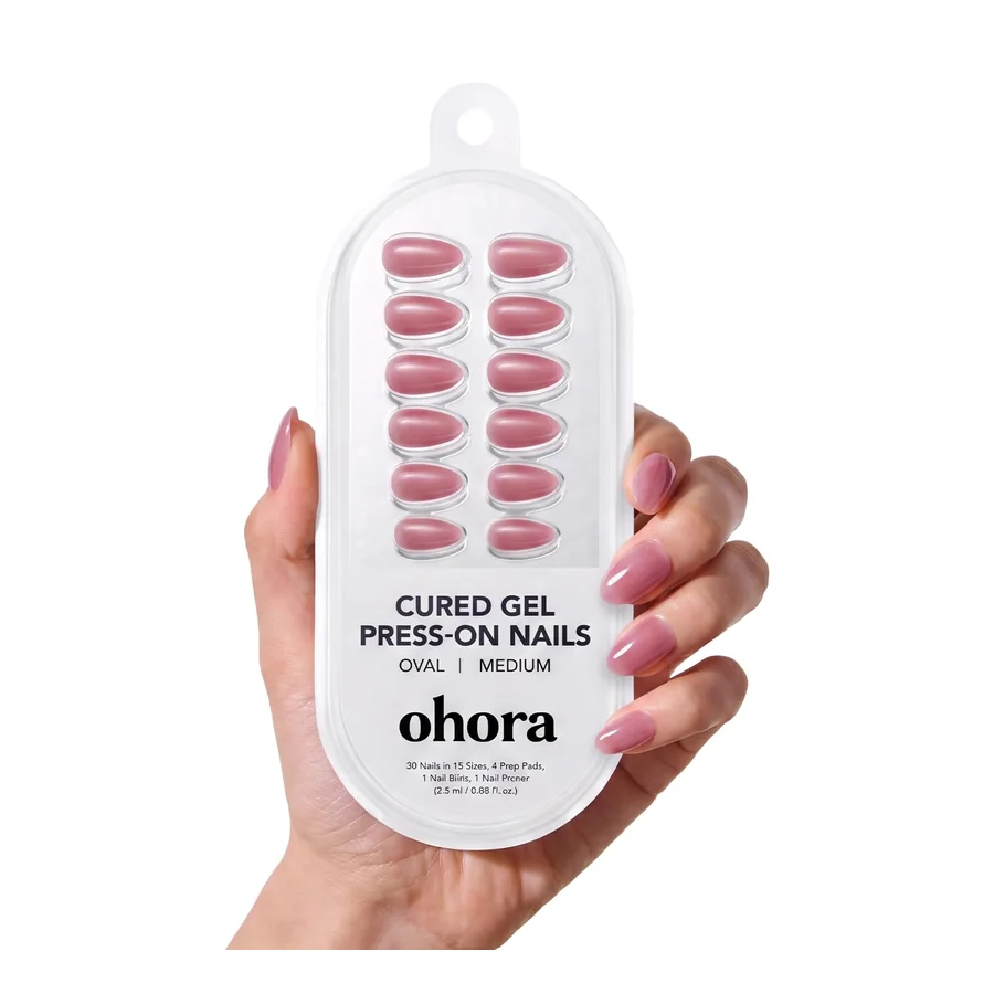 Ohora Mauve Pink Gel Press-On Nails — Medium Oval