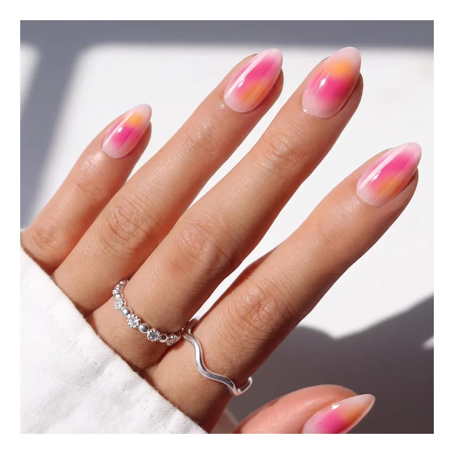 Ohora Blushing Petals Gel Press-On Nails — Medium Oval