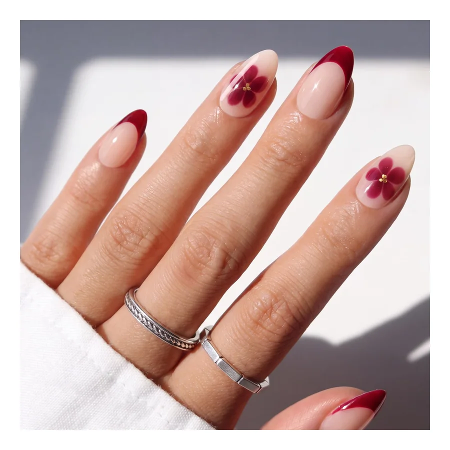 Ohora Hibiscus Island Gel Press-On Nails — Medium Oval