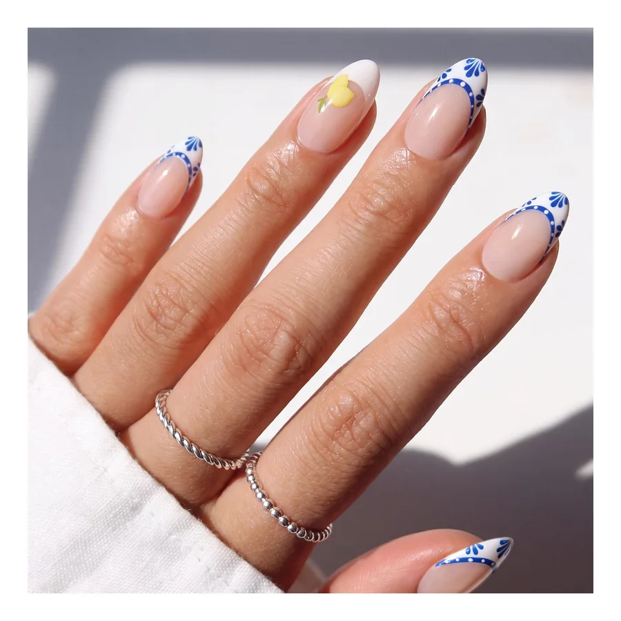 Ohora Lemon Positano Gel Press-On Nails — Medium Oval